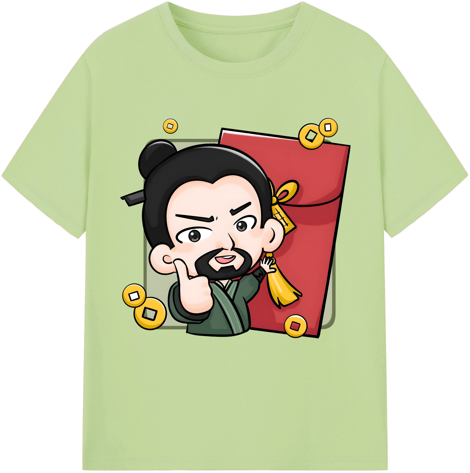 （画像用） Ne Zha 2 ナタ 魔童の大暴れ 綿100％半袖Tシャツ（フロントプリント）
